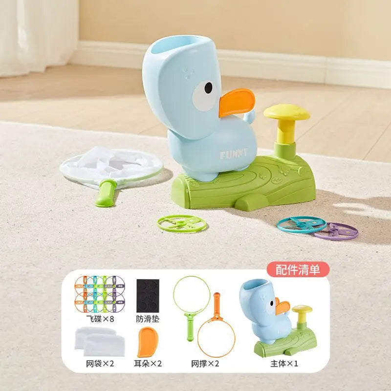 Outdoor Flying Air Disc Launcher Toys for Kids Disc Flying Game Toddlers outside Sports Chasing Summer Backyard Family Toys